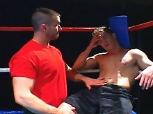 Boxing jocks get nasty in the ring before blowing loads on each other
